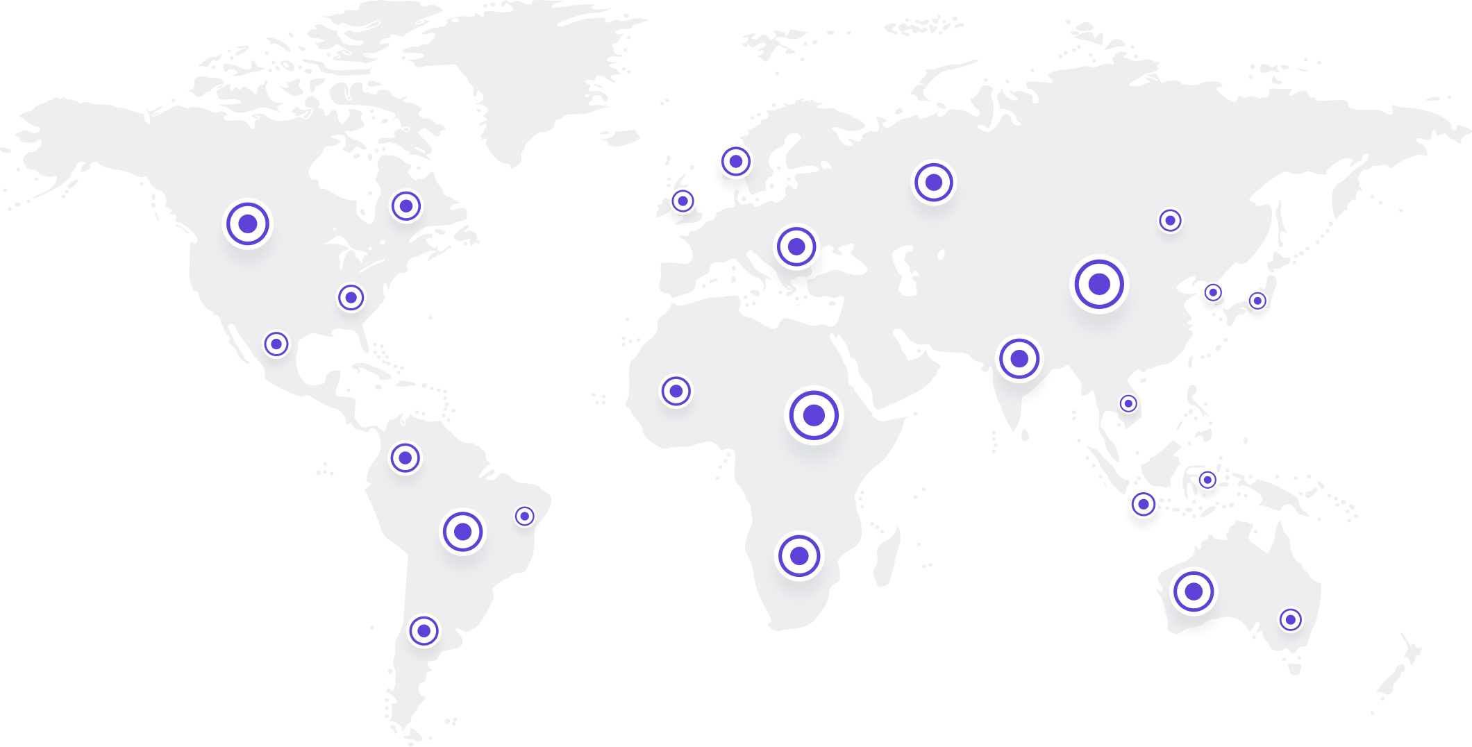 AceVPN global server locations across all continents